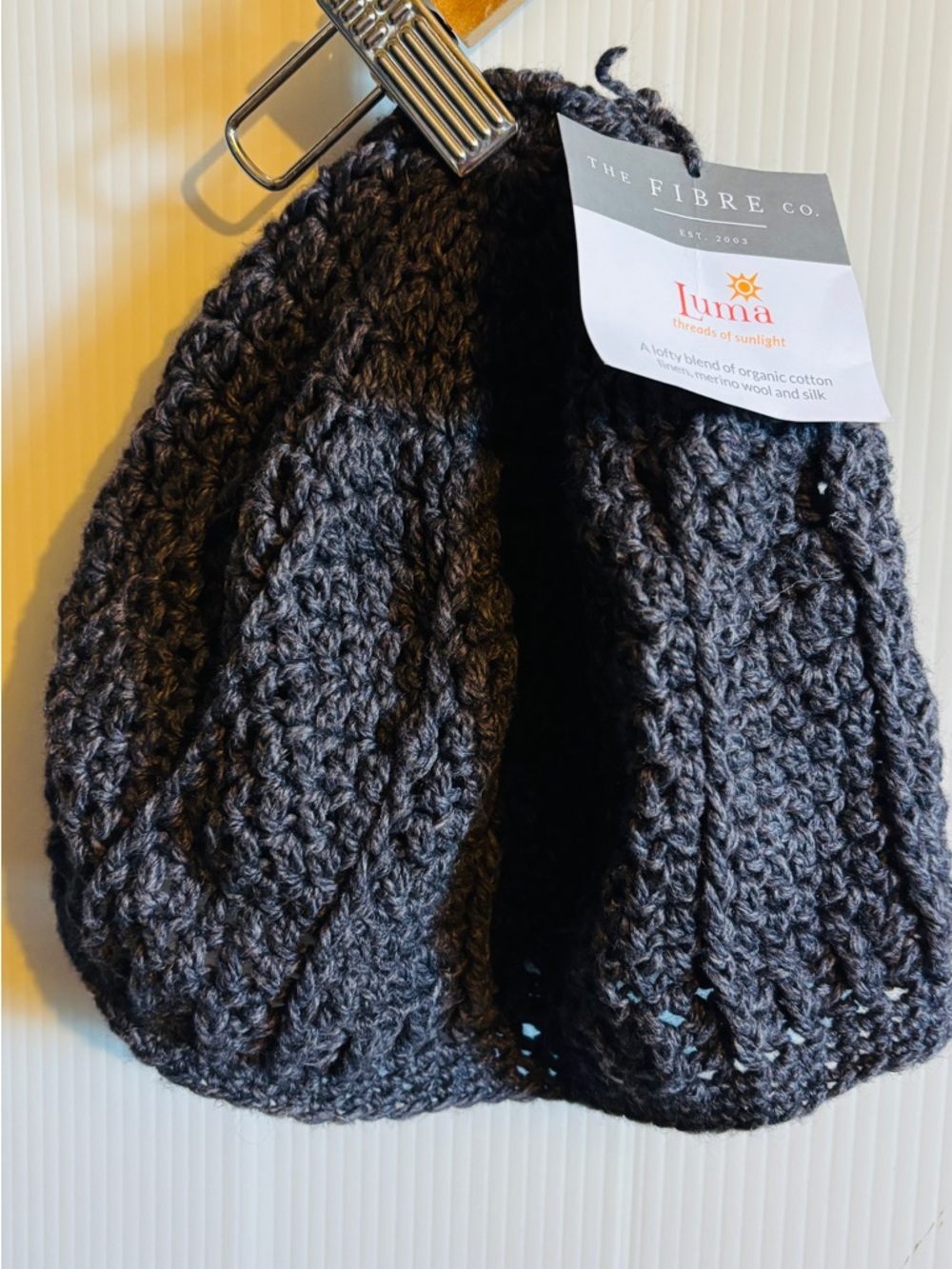 Luma The Fibre Co. Charcoal Crochet Knit Women’s Beanie